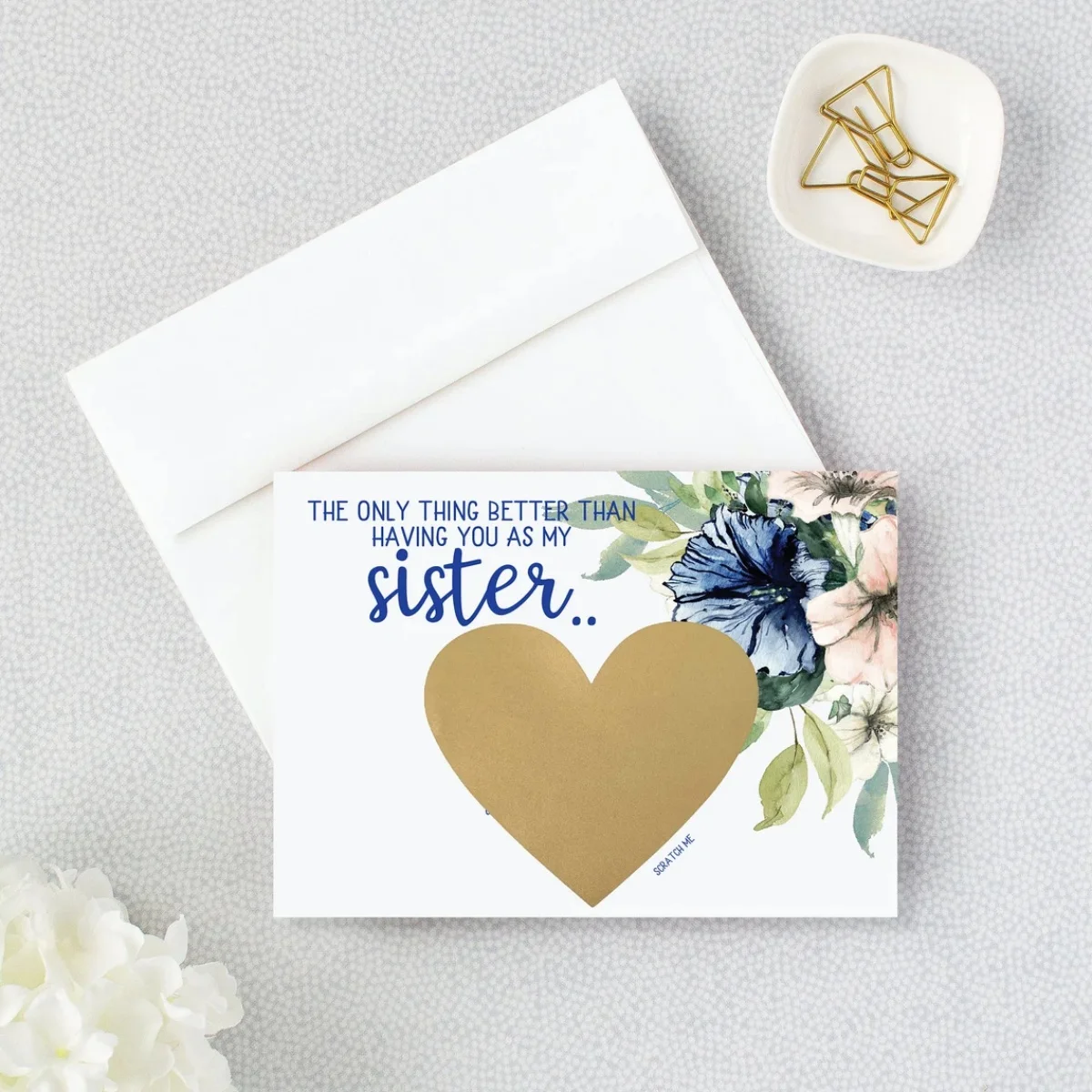 1. Sister Matron of Honor Scratch Off Proposal Card, Will You Be My Matron of Honor, Navy Blush Bridesmaid Proposal Gift for Sis