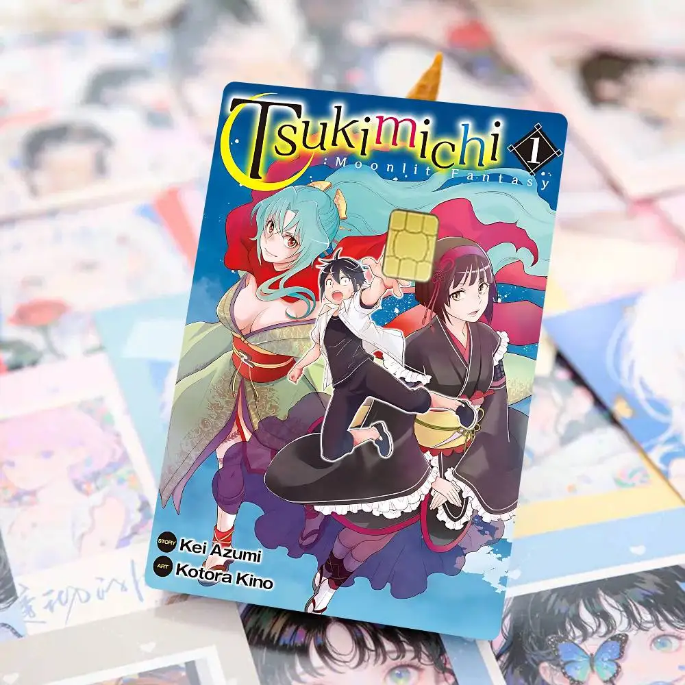 حافظة ملصق لغطاء فيلم لعبة Tsukimichi Moonlit F-Fantasy للجانب الأمامي لبطاقة الخصم الائتمانية الصغيرة