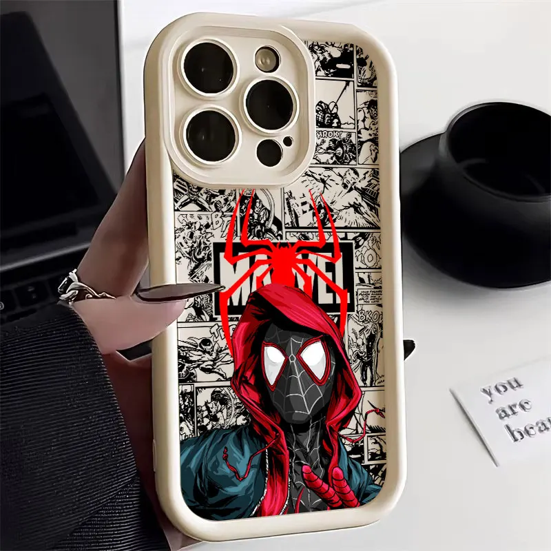 Funda de Spider-Man Miles Morales y Gwen, Marvel Comics, para Apple iPhone 17E 15 16 14 13 12 11 17 Pro Max 17 Air 16 Plus 16E 6