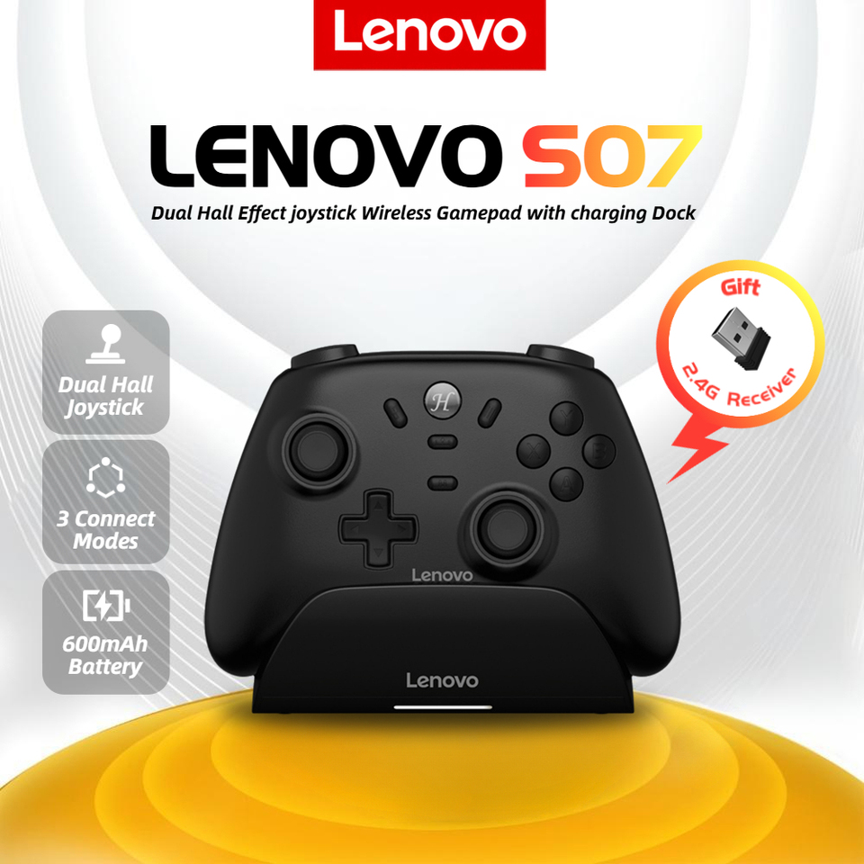  Lenovo S07 Wireless Controller for Switch/Switch OLED/Switch Lite/PC/iPhone/Android Phone Bluetooth Gamepad with Charging Dock 