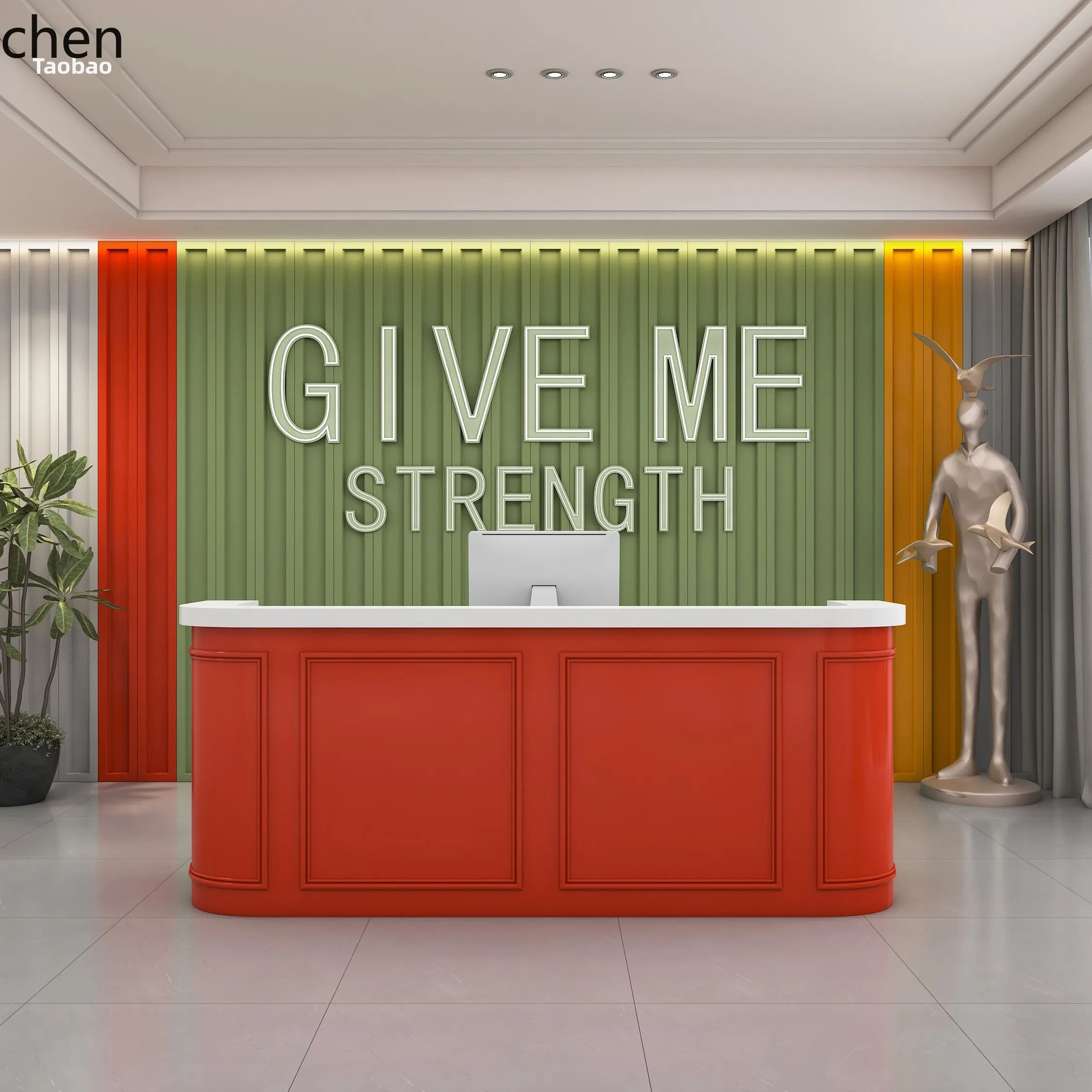 Reception checkout page Milk tea shop Double countertop counter