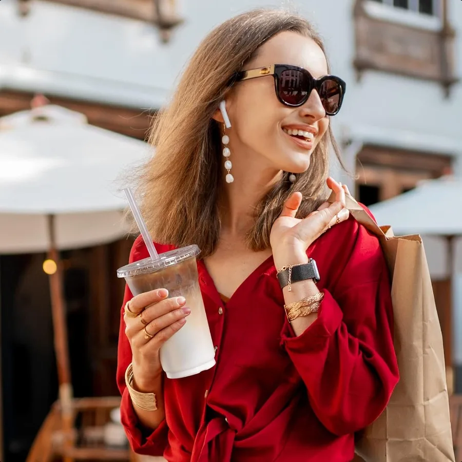 [100 sztuk 473 ml] Przezroczyste plastikowe kubki z pokrywkami i słomkami, kubki do kawy mrożonej, smoothie, koktajli mlecznych i zimnych napojów, bez BPA