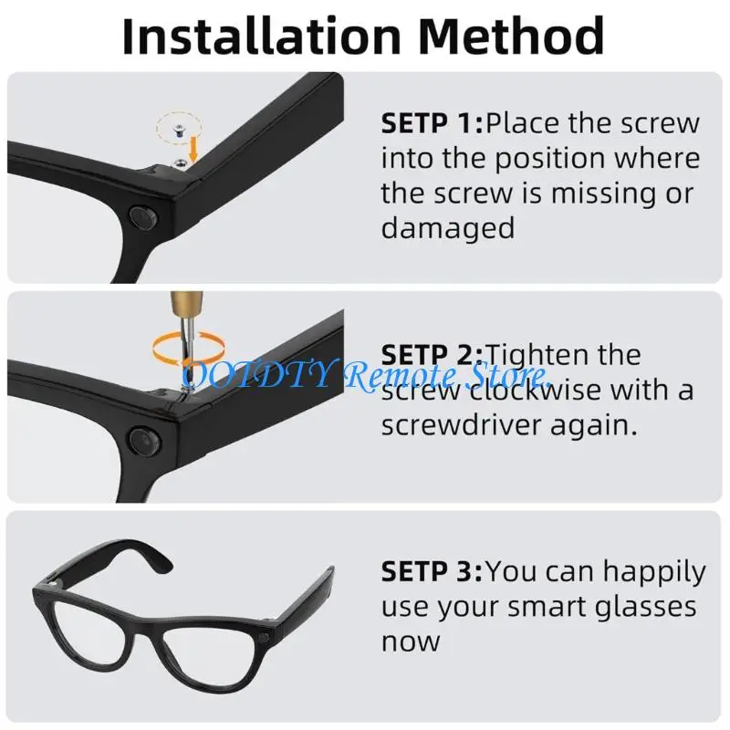  Glasses Screws And 360 Degree Rotating Screwdriver For Quick Maintenance