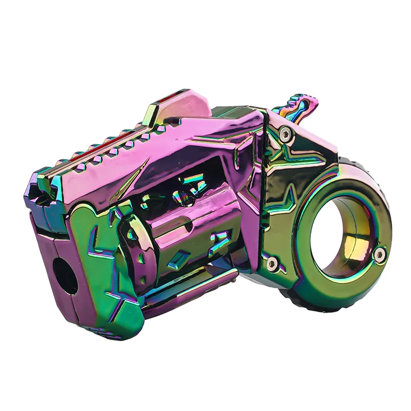 Alloy Mini Toy Gun with One-Button Shell Ejection Spinner Multiple Fun Modes Stress Relief Fidget Toy Cool Gift for Boys Teens