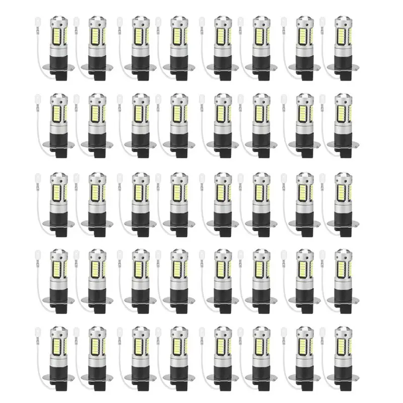 A03Z-40Pcs H3 Super Bright LED Fog Driving DRL Light Bulbs Kit 6000K White