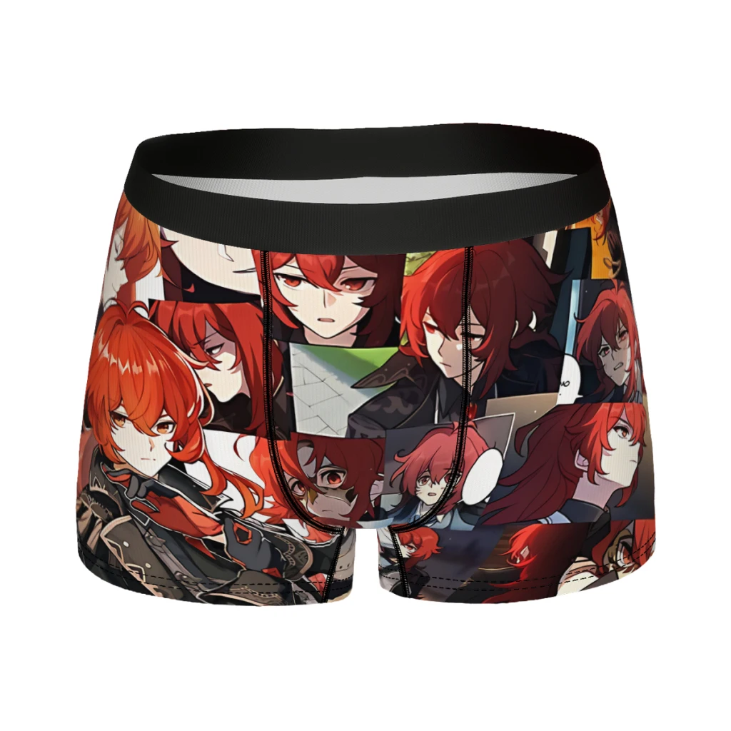 Diluc Collage Genshin Underpants Breathbale Panties Men\'s Underwear Sexy Shorts Boxer Briefs