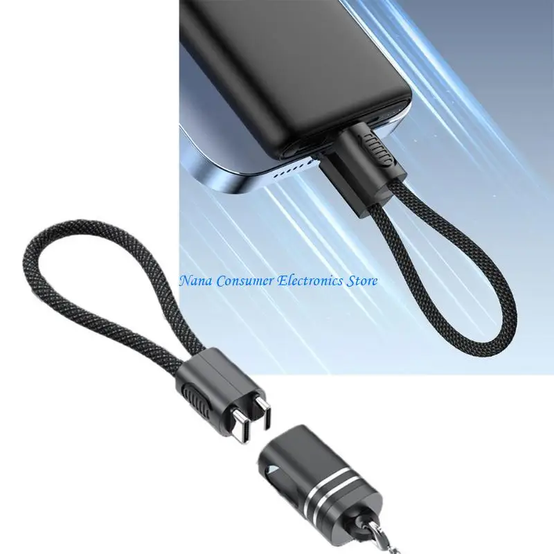 G7NE Braided USB C To USB C Charging Cord 60W Power Delivery Keychain Cable For Mobile Devices Power Cord