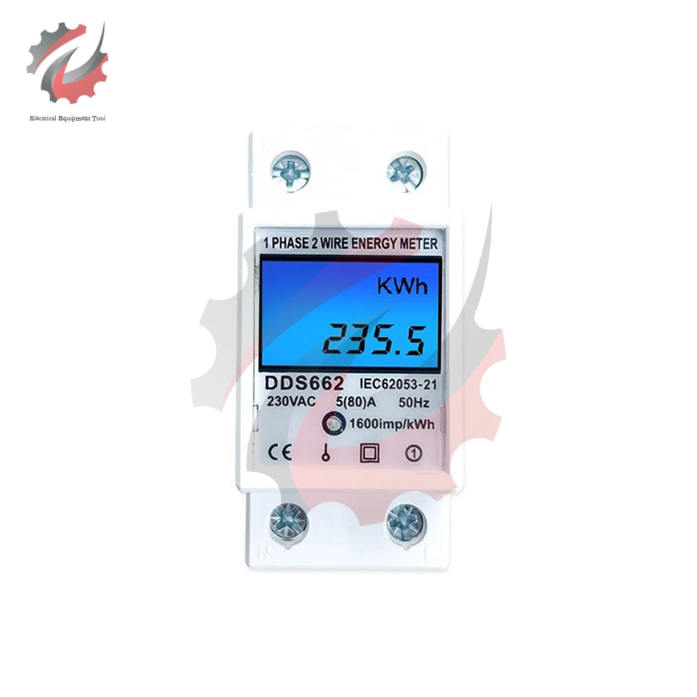 DDS662 Single Phase Energy Meter Guideway Tipo LCD Digit Display Voltmetro Ammometro Misuratore Elettrico Strumento di Misura di Potenza