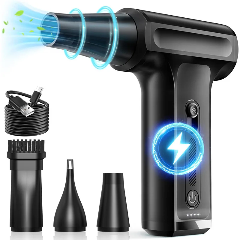 Elektryczny dmuchawa powietrza 450000 RPM Turbo Jet Fan Bezszczotkowy silnik Wysokiej prędkości Turbo Silny wentylator USB Akumulatorowy Mocny odkurzacz do kurzu