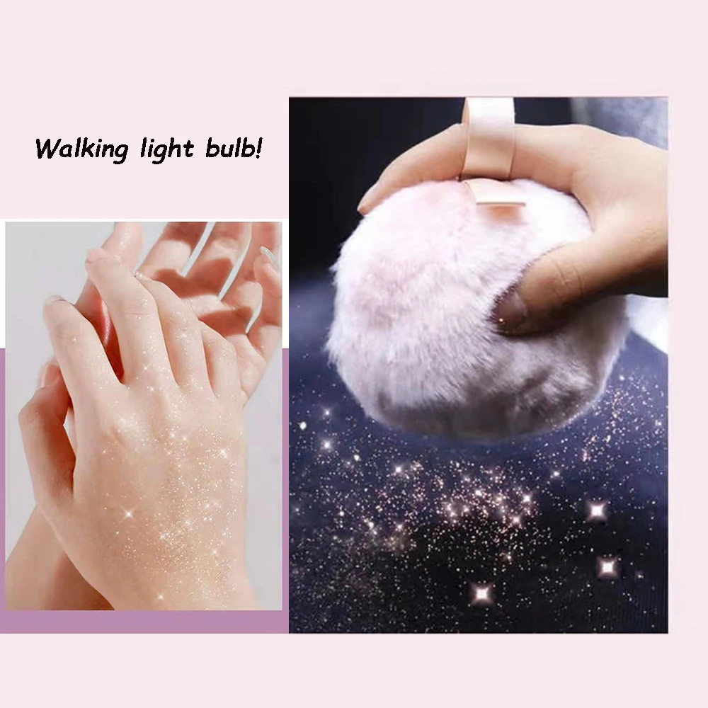 Poudre à paillettes surligneur, maquillage pour le corps, éclaircit le visage naturel, fard à joues féerique, poudre de tapotement, ajout de lustre