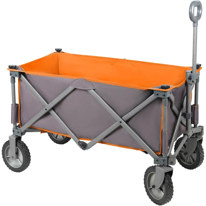 

Collapsible Wagon Cart, Heavy Duty Foldable Wagon Carts with Wheels, Folding Utility Wagon for Camping, Shopping, Garden, Sports