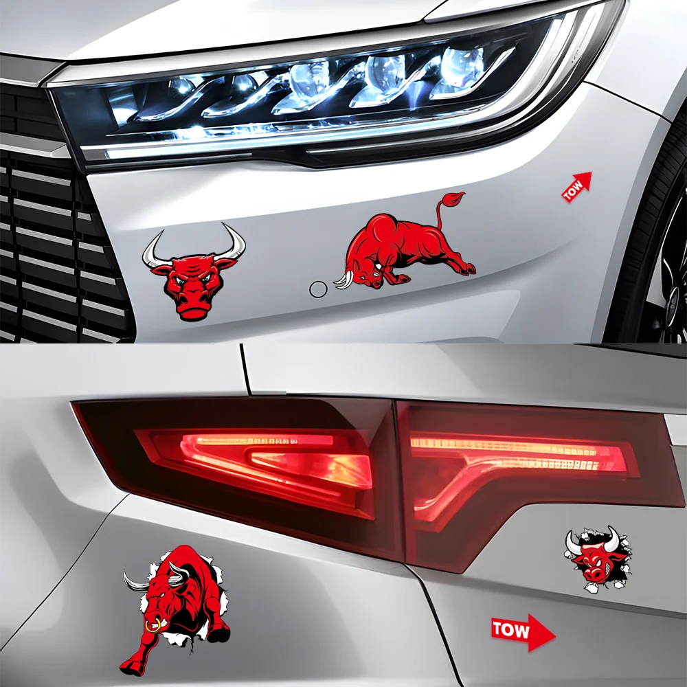 Angry Bull Stickers Motorcycle Reflective Waterproof Decor Moto Helmet Body Accessories Decal For Voge Kawasaki CFMOTO Yamaha