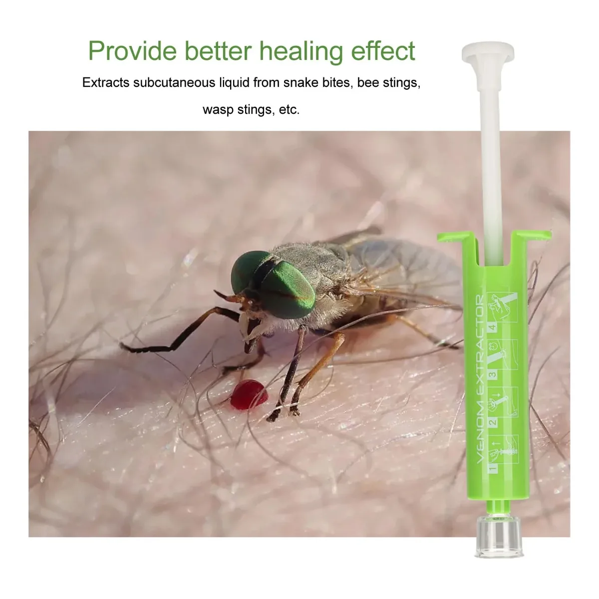 1 Set Bug Bite Suction Tool Bee Sting & Itch Relief First Aid, Portable Vacuum Extractor for Outdoor Camping Backpacking
