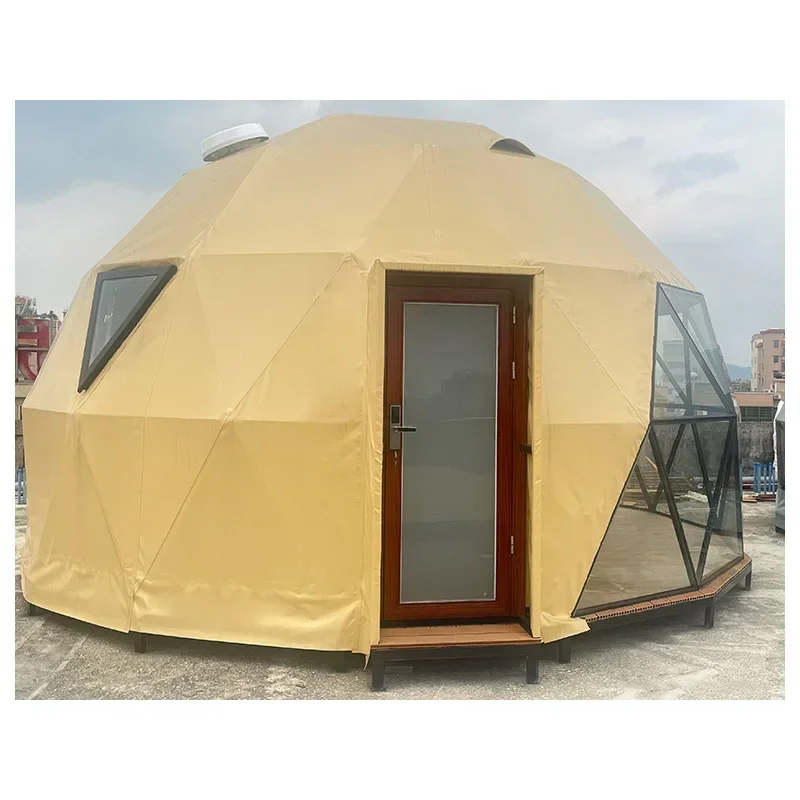 High Quality Domo Kun Hotel Tent Resort Luxury PVC Geodesic Prefabricated Foam Glamping Dome House Tent