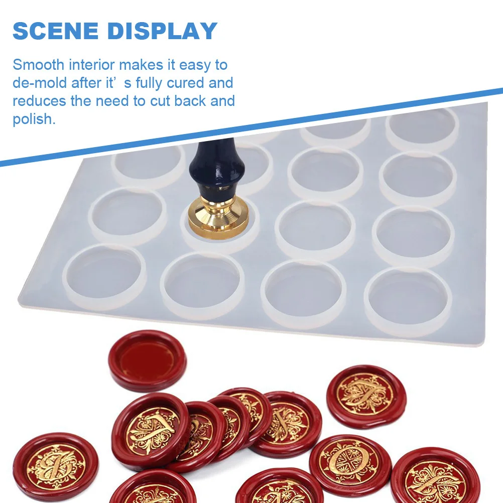 

16-Cavity Wax Seal Stamp Mold Silicone DIY Craft Making Tool for Fire Lacquer Seal Perfect Shape Smooth Interior Reusable