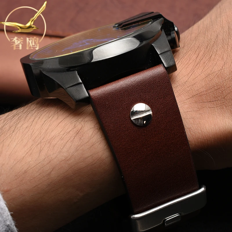 24 26 28 30 متر برشام معدني جلد البقر حزام الساعات حزام ساعة اليد حزام سوار للديزل DZ7313 DZ7333 7322 7257 4318 7348 7334 4343 4459