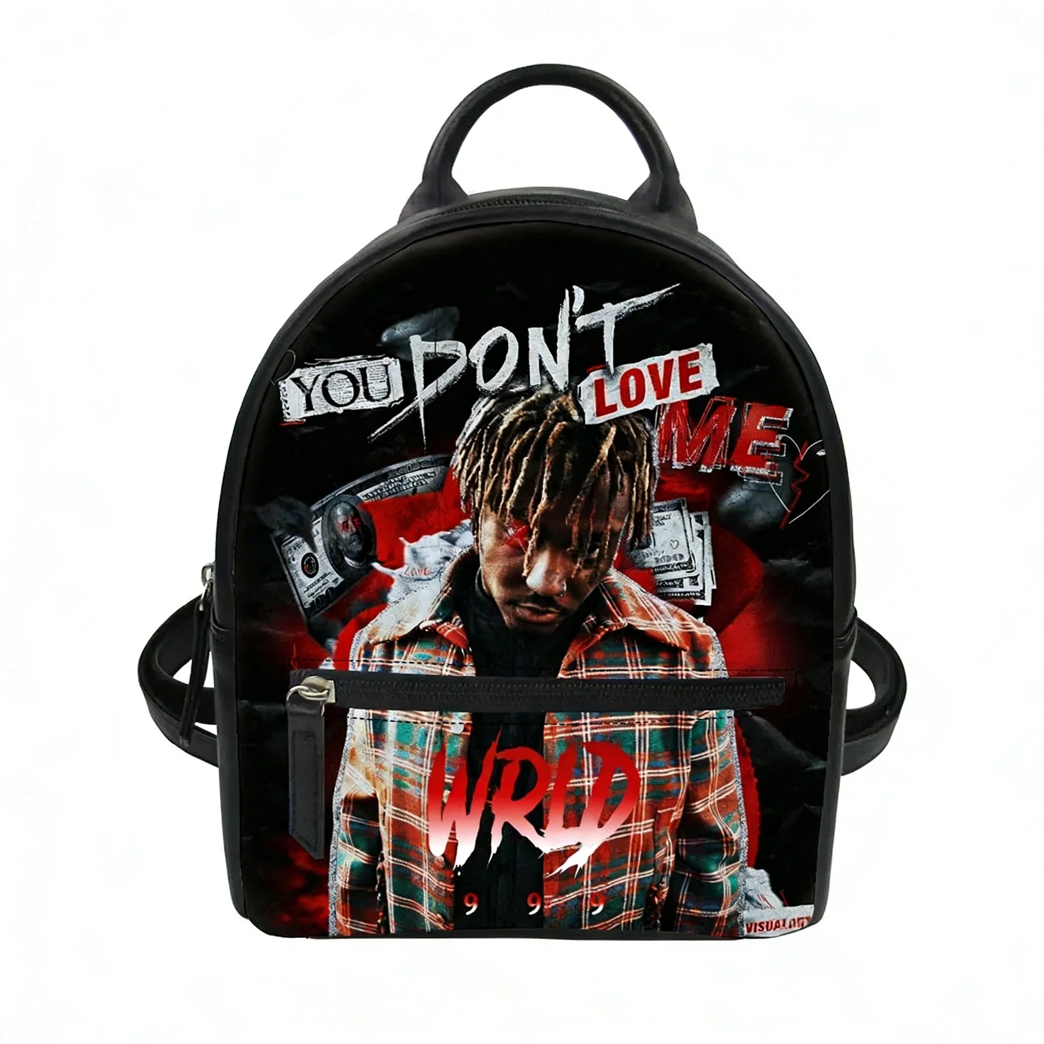 

Juice Wrld 999 Hip hop Rapper Custom Backpack Purse Women Carter Schoolbags Double Shoulder Bag Mini Daypack Leather Travel Bag