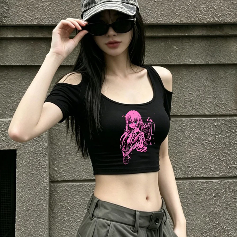 Bocchi the Rock cropped top female meme alternative  kawaii y2k cute shirt manga japanese jojifuku anime gyaru