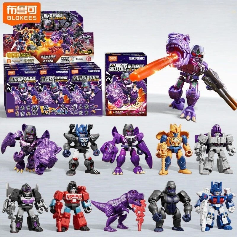 Blokees Transformers GV06 12PCS Optimus Prime Shockwave Soundwave Bumblebee Hot Rod Figurine Model Blind Box Gift