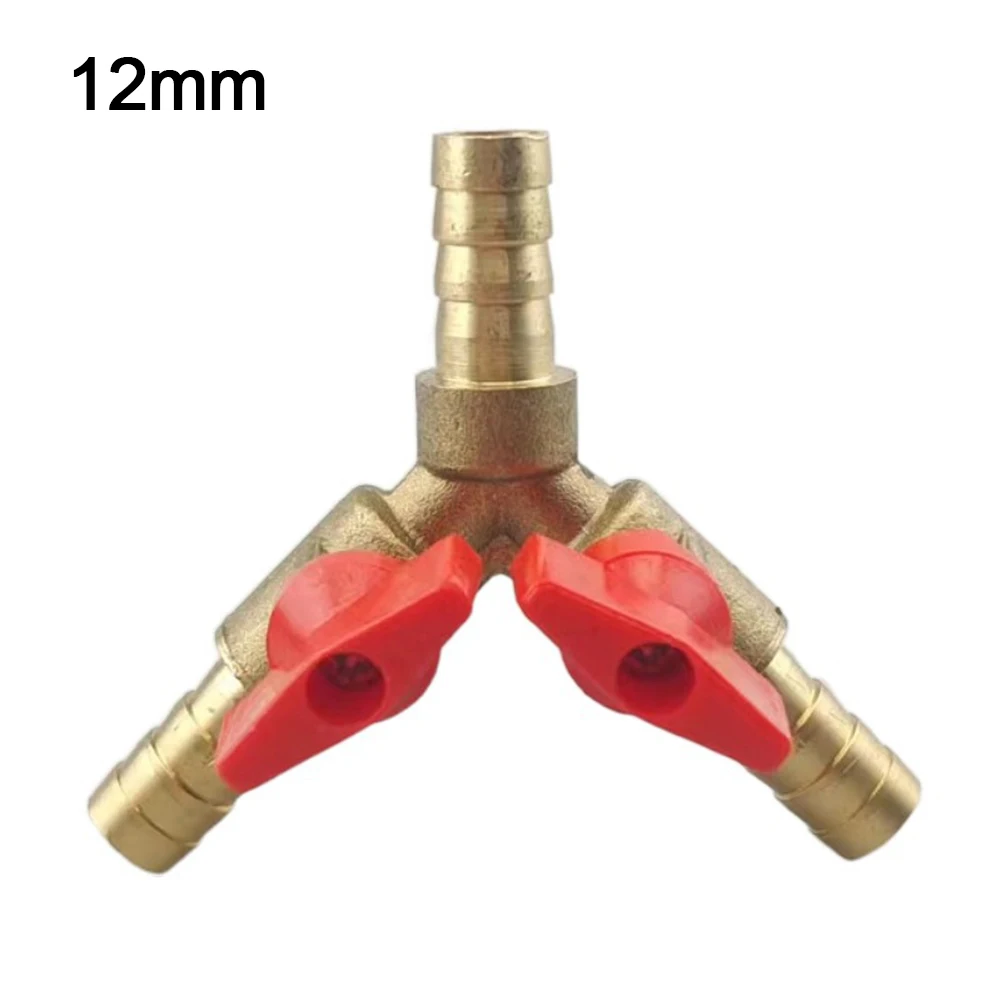 

1pcs 6-12mm Hose Barb Y Type Three 3 Way Brass Shut Off Ball Valve Pipe Fitting Connector Adapter For Fuel Gas Water Oil Air