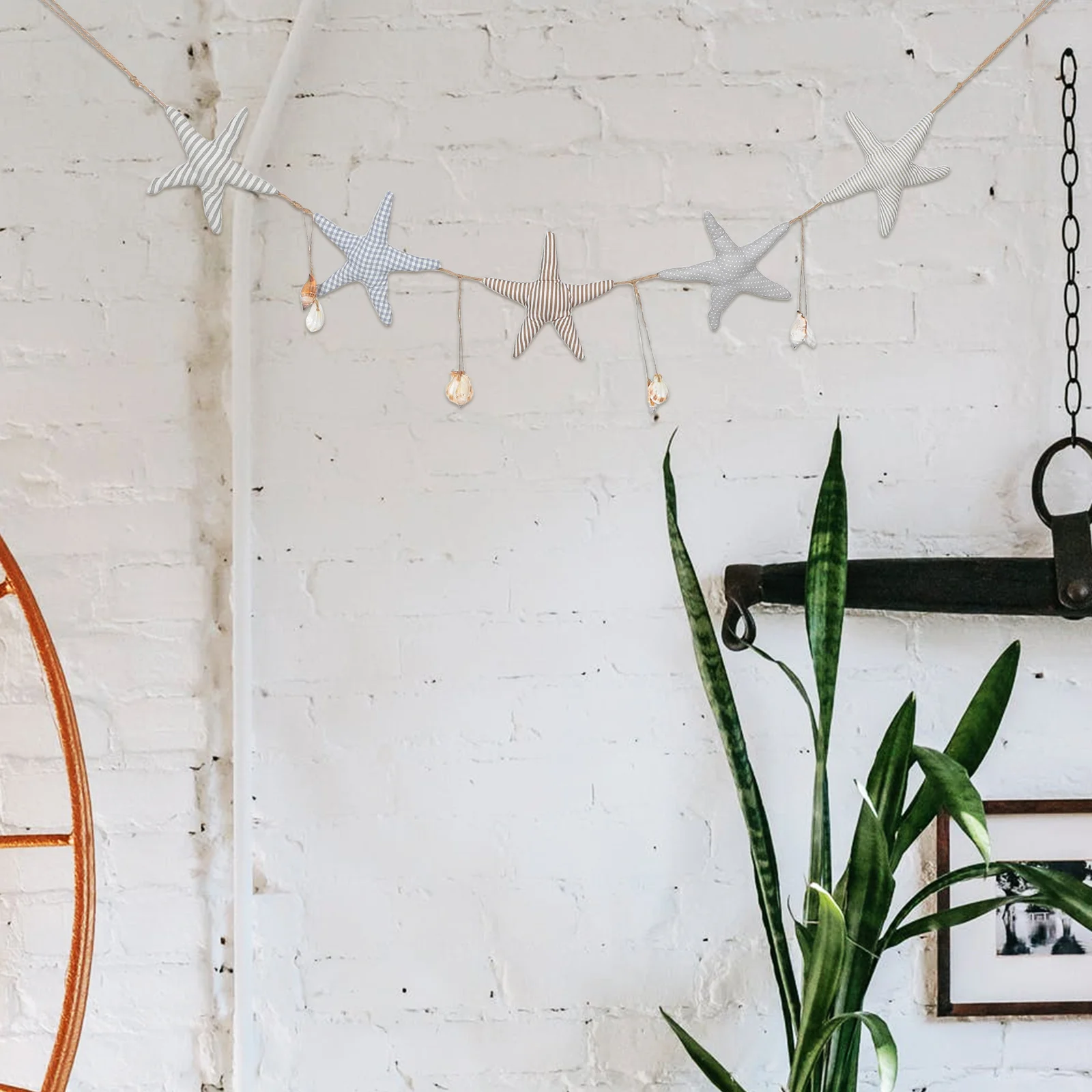 

Marine Nautical Wall Decoration Ocean-Inspired Sea Star Shell Hanging Garland Banner Kids Room Coastal Nursery Beach Wall Decor