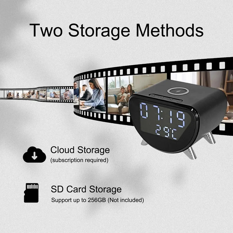 Multifunctional Alarm Clock Temperature Clock Wireless Charger LED Mobile Phone Three In One Wireless Charger