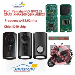 JINGXIN-llave de coche con Control remoto para motocicleta Yamaha, chip ID49 de 315/433MHz para AEROX JAUNS QBIX XMAX NVX SKEA71-03, hoja sin cortar
