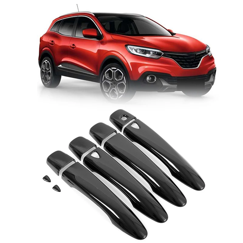 Door Handle Cover Pad Sticker Molding Styling Overlay Bezel for Renault Kadjar 2015 - 2018 Black