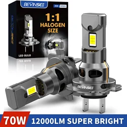 BEVINSEE H7 LED Headlight Bulbs CANBUS 1:1 Halogen Size Plug and Play H4 H1 H11 HB3 9005 HB4 9006 Car LED Lights 70W 12000LM 12V