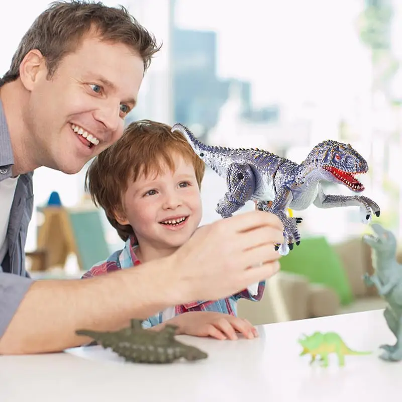 Dinosaurios de Control remoto, juguetes navideños para niños con luces ambientales, caminando y sonidos, figuras de dinosaurios para niños y niñas