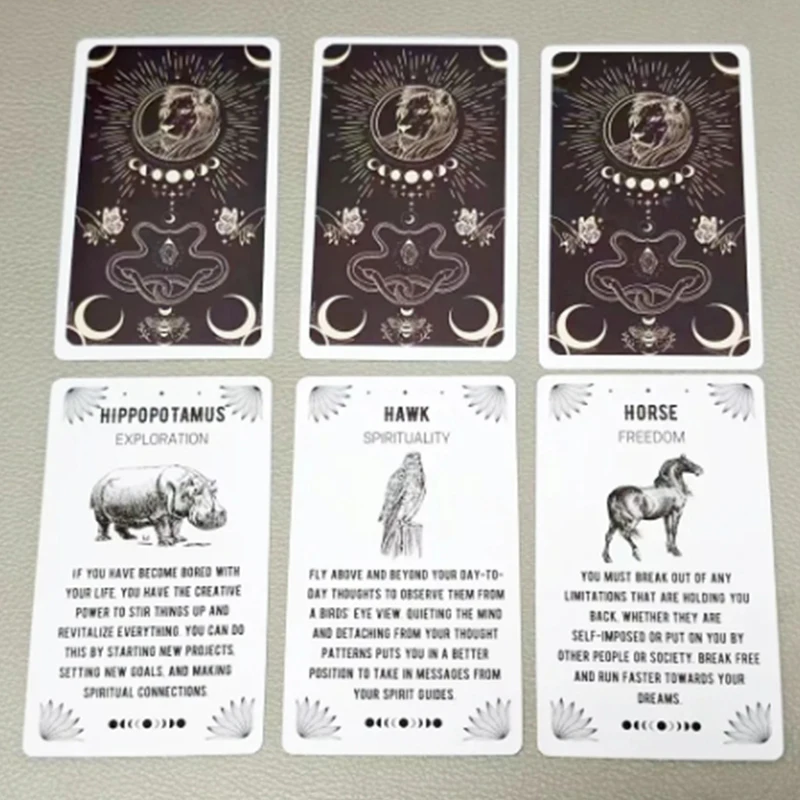 10.3*6cm Spirit Animal Oracle Cards - 54 Cards with Meanings On Them for Beginners Oracle Great Gift fo