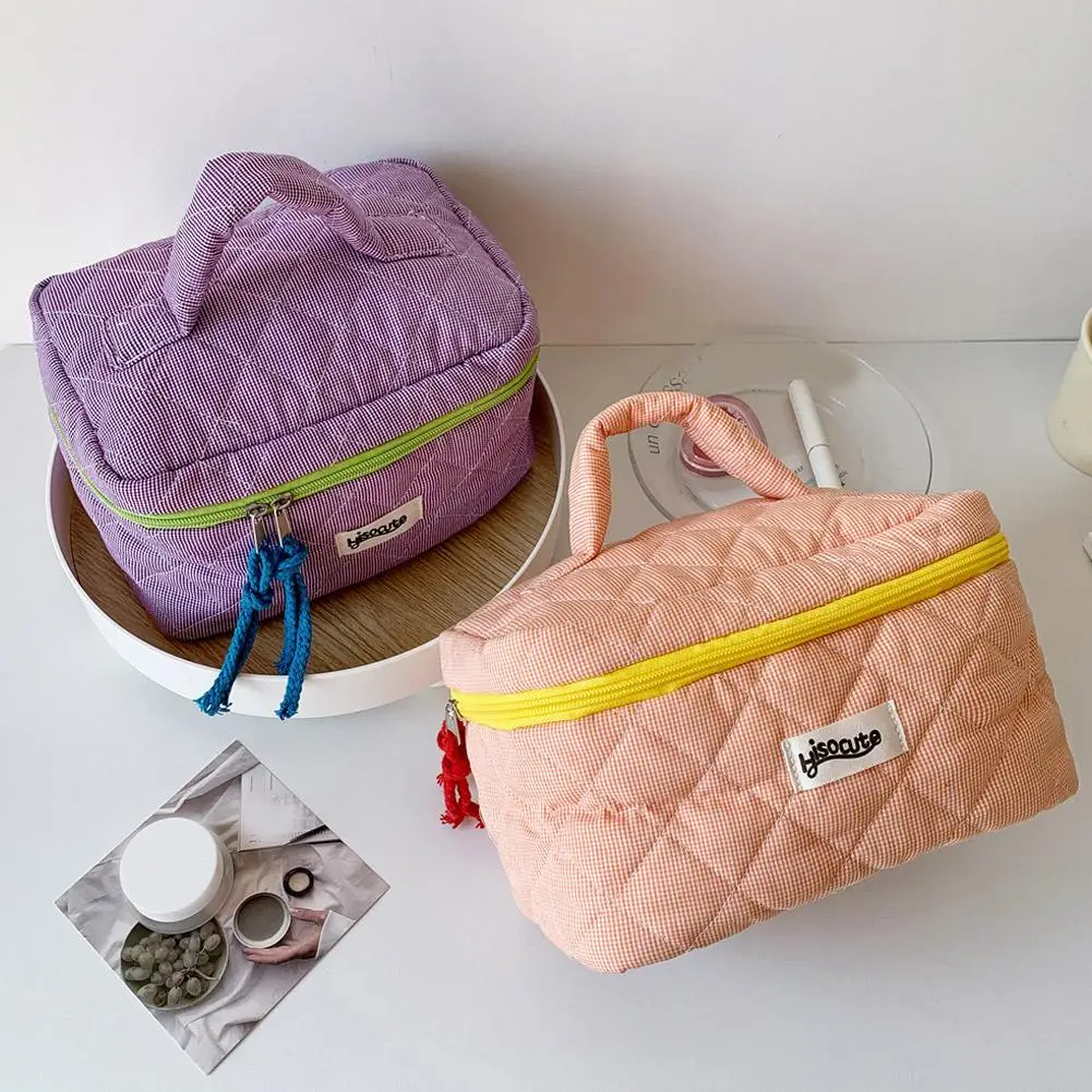 

Косметичка большой емкости с несколькими отделениями, переносная косметичка, высокоэстетичная однотонная сумка для хранения косметики