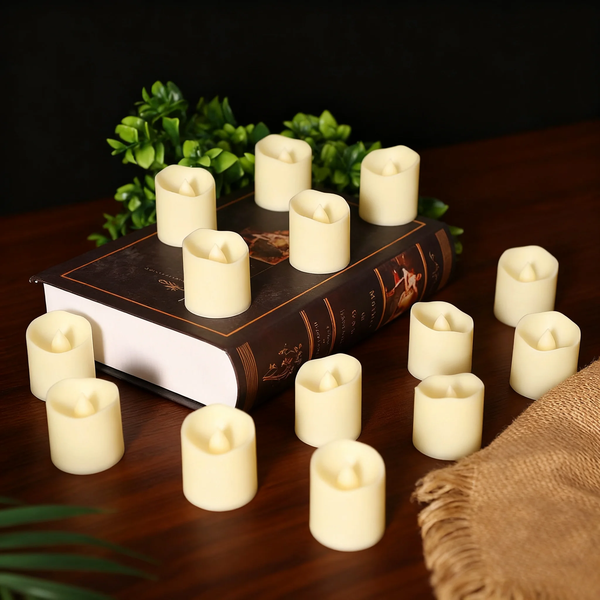 12 шт. беспламенные светодиодные свечи креативные желаемые светодиодные чайные лампы теплый белый Хэллоуин свадебные рождественские украшения свечи