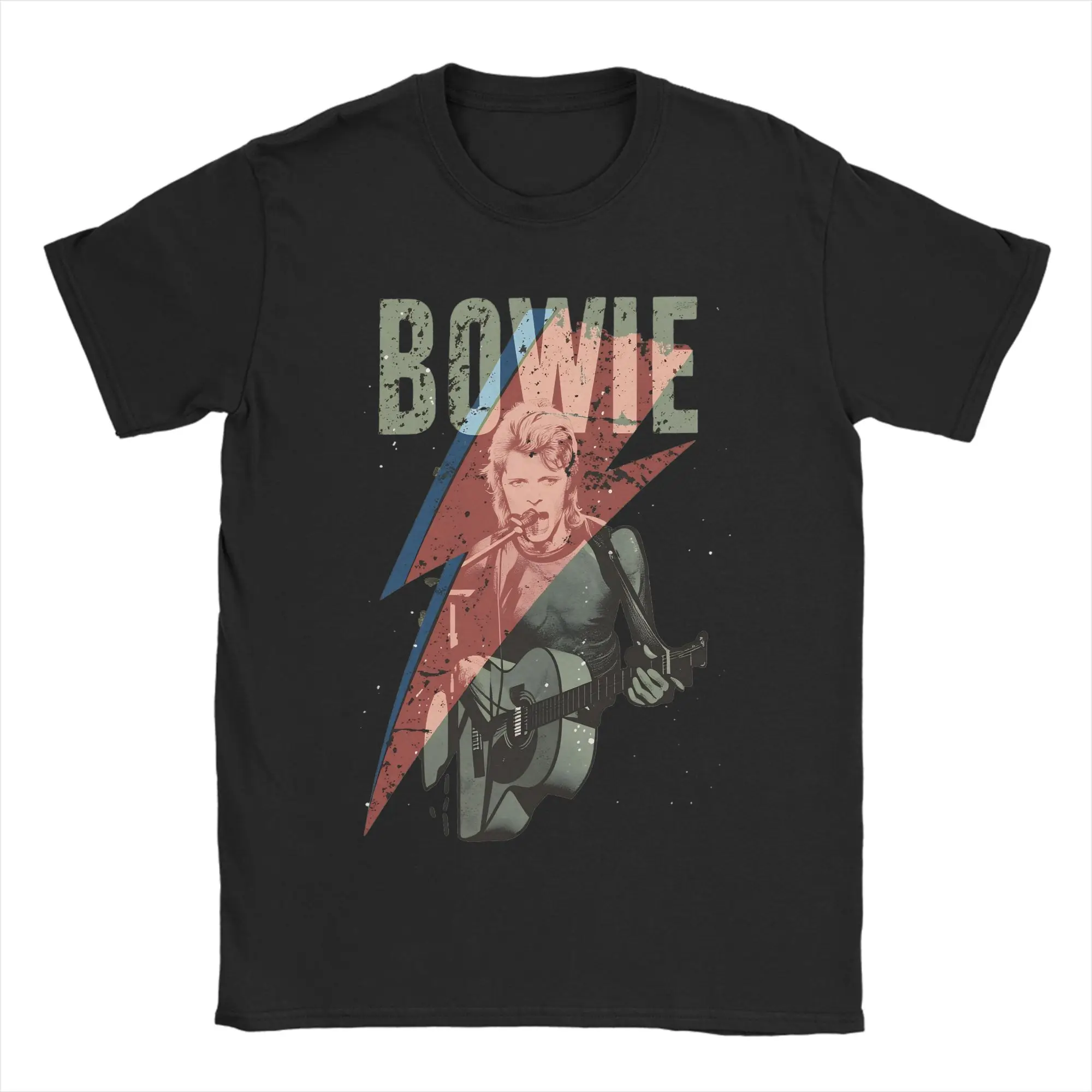 Lightning Bolt David Bowie  T Shirt Summer  Cotton T-Shirts For Men's Harajuku Custom Logo Tshirt Short Sleeve Awesome Top Tees