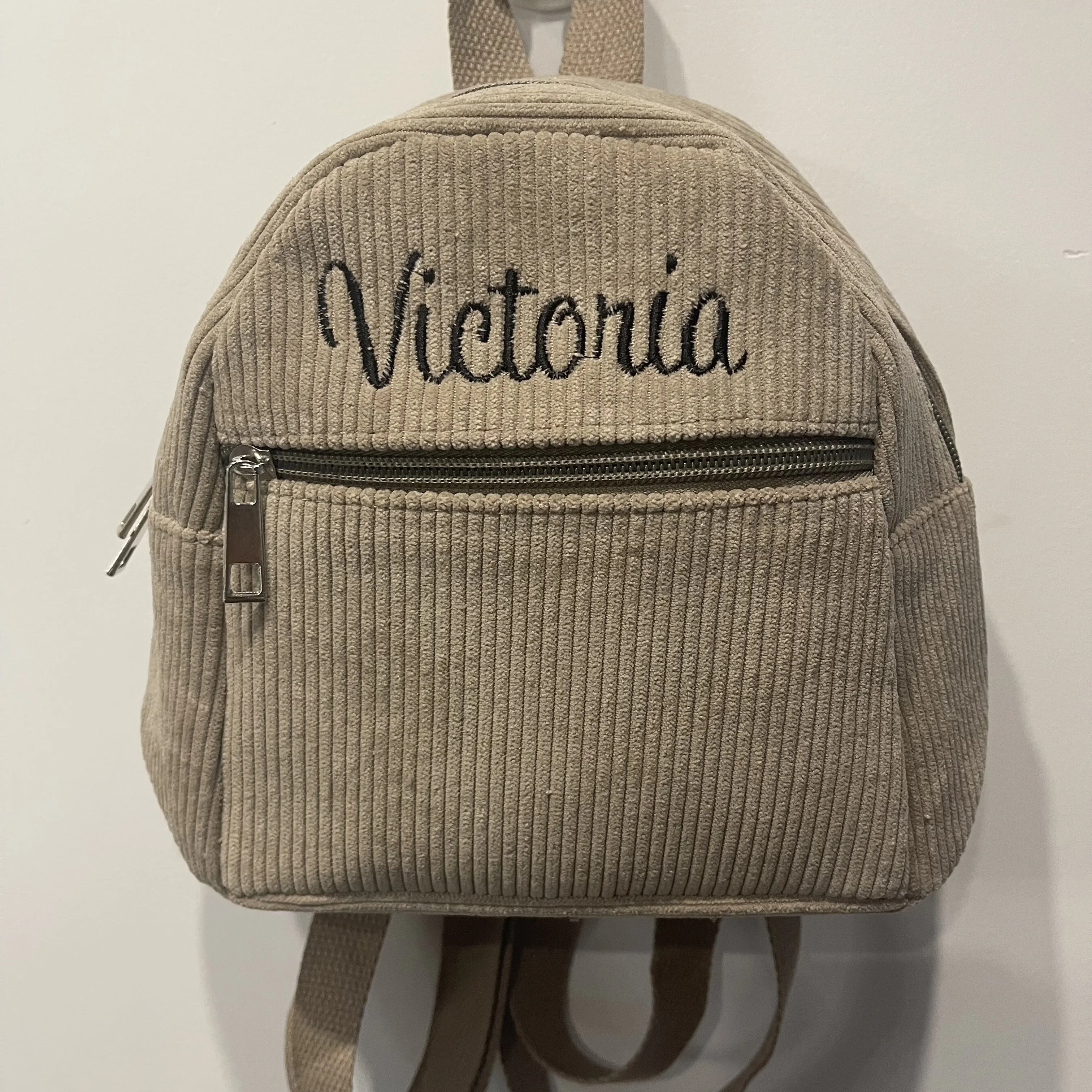 

Solid Color Women's Mini Corduroy Backpack Personalized Name New Women's Bag Simple Girls Small Outdoor Backpack Custom Any Name