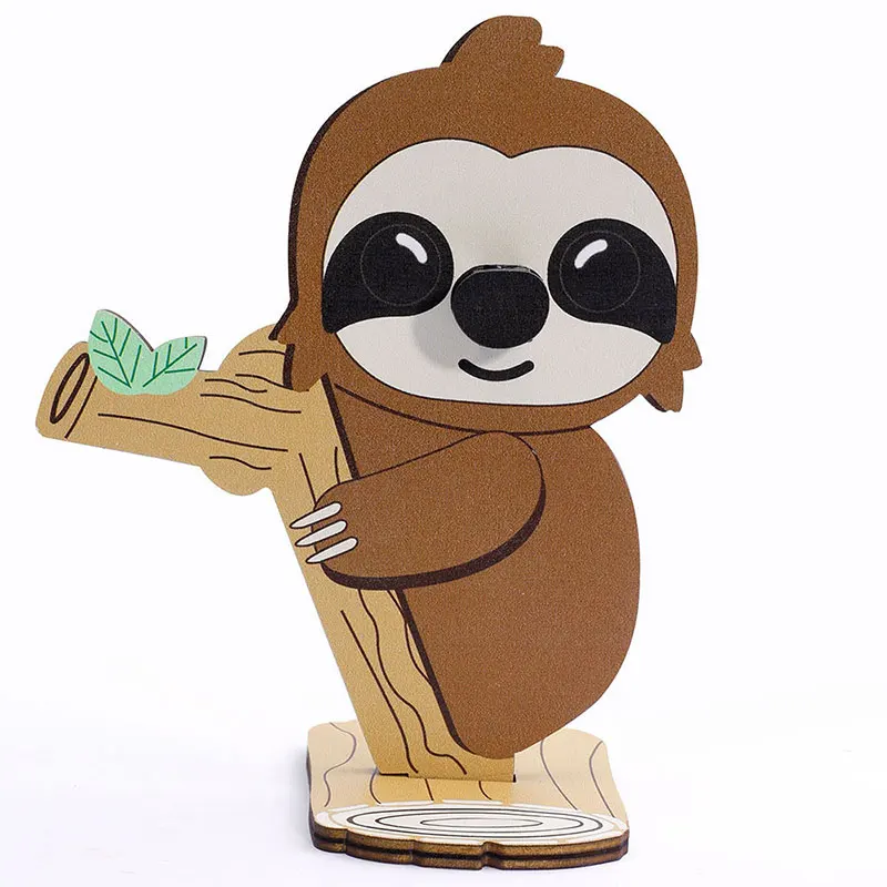 Cute Sloth Wood Carvings Sunglass Display Rack Cartoon Animal Glasses Holder Shelf Eyeglasses Show Stand Ewelry Wooden Holder