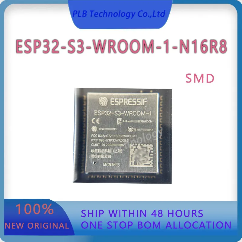 

2PCS/LOT ESP32-S3 ESP32-S3-WROOM-1-N16R8 SMD 25.5X18mm WiFi Module Built-in PCB Antenna Low-power Bluetooth MCU module Original