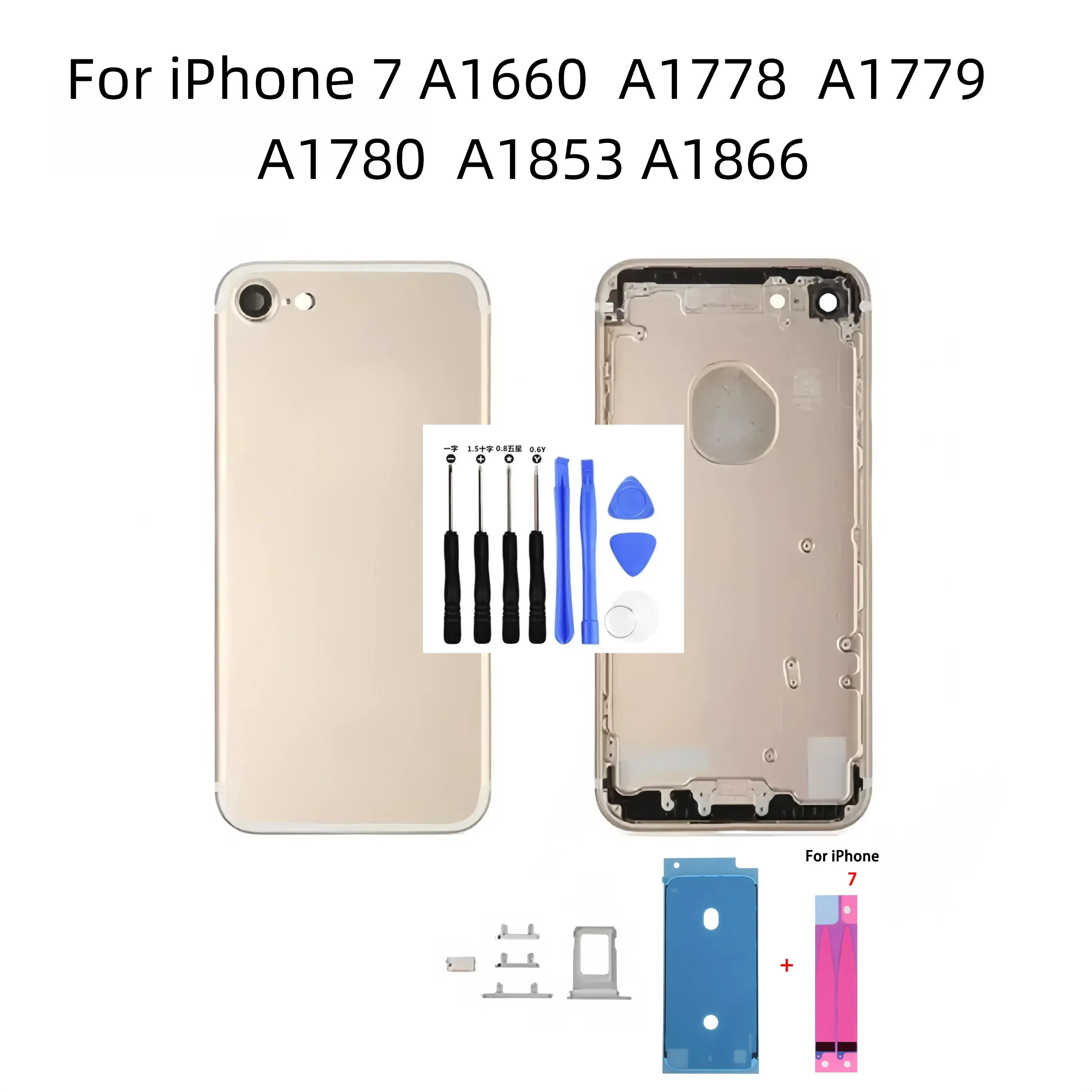 For iPhone 6s Back Housing Frame Battery Door Cover Replacement with Buttons tools