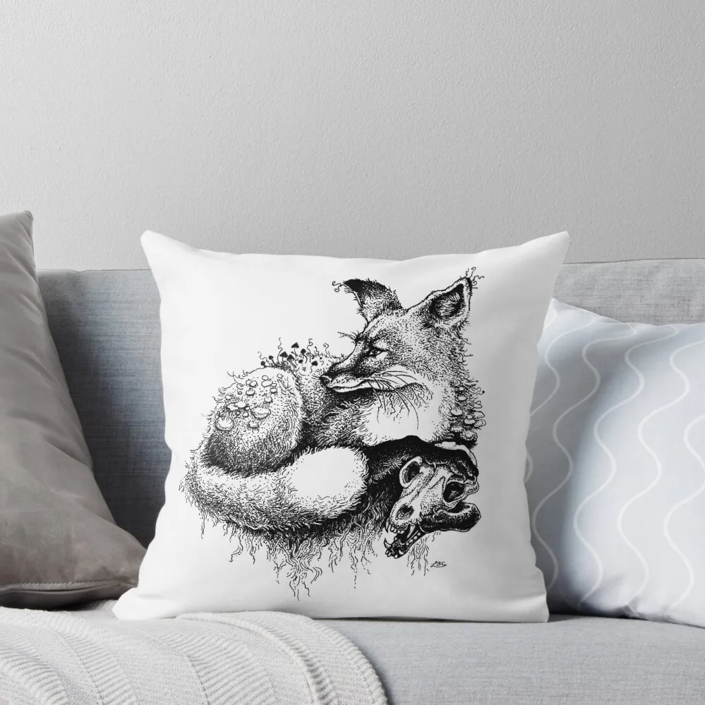 Fox with Skull Throw Pillow Sofa Cushion autumn pillowcase Pillow