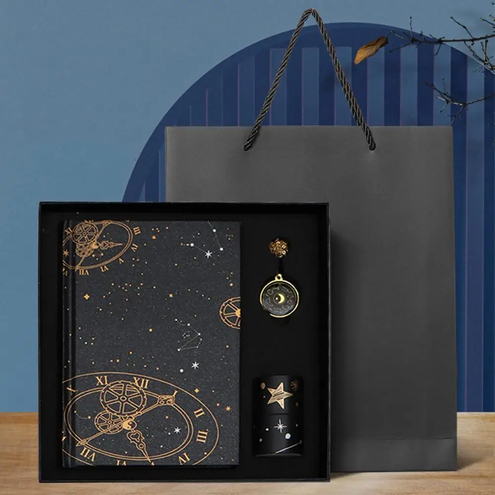 Exquisite Portable Travel Notebook Gift Box with Bookmark Sticker for Gift