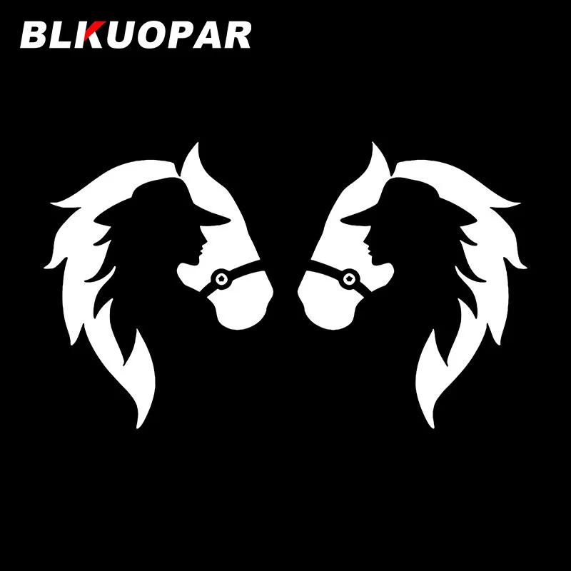 BLKUOPAR There Is A Cowboy Girl Figure On The Horse Car Stickers Animal Vinyl Decals Beautiful Graphics Waterproof VAN RV Lable