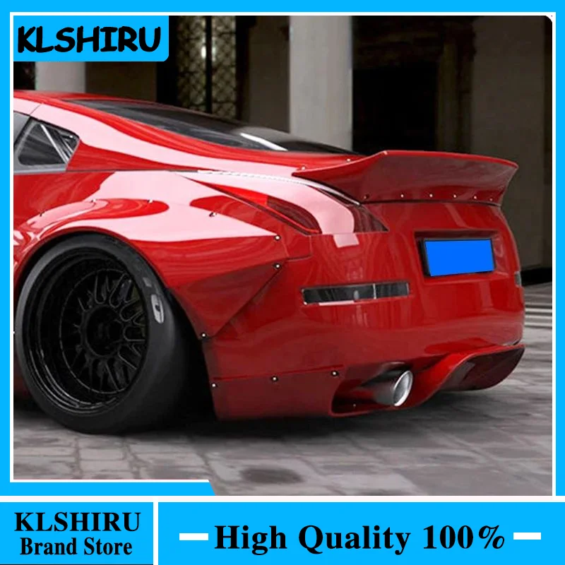 For 2003-2008 Nissan 350Z Fairlady Z34 | Rocket Bunny Style Duckbill Rear Trunk Lid Wing Spoiler (ABS Plastic - Matte Black)