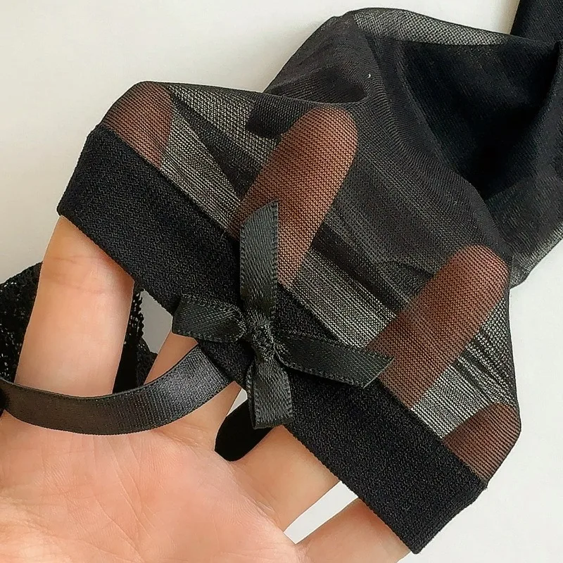 Y2K Harajuku JK Mädchen Bogen Lange Socken Schwarz Goth Mesh Strümpfe Weiß Lolita Cosplay Frauen Sexy Knie Bowknot Oberschenkel Hohe Strümpfe