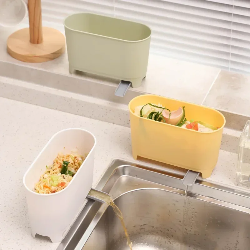 Kitchen Sink Trash Can Food Waste Organizer Leftovers Residue Strainer Wet and Dry Separation Filter Draining Trash Can