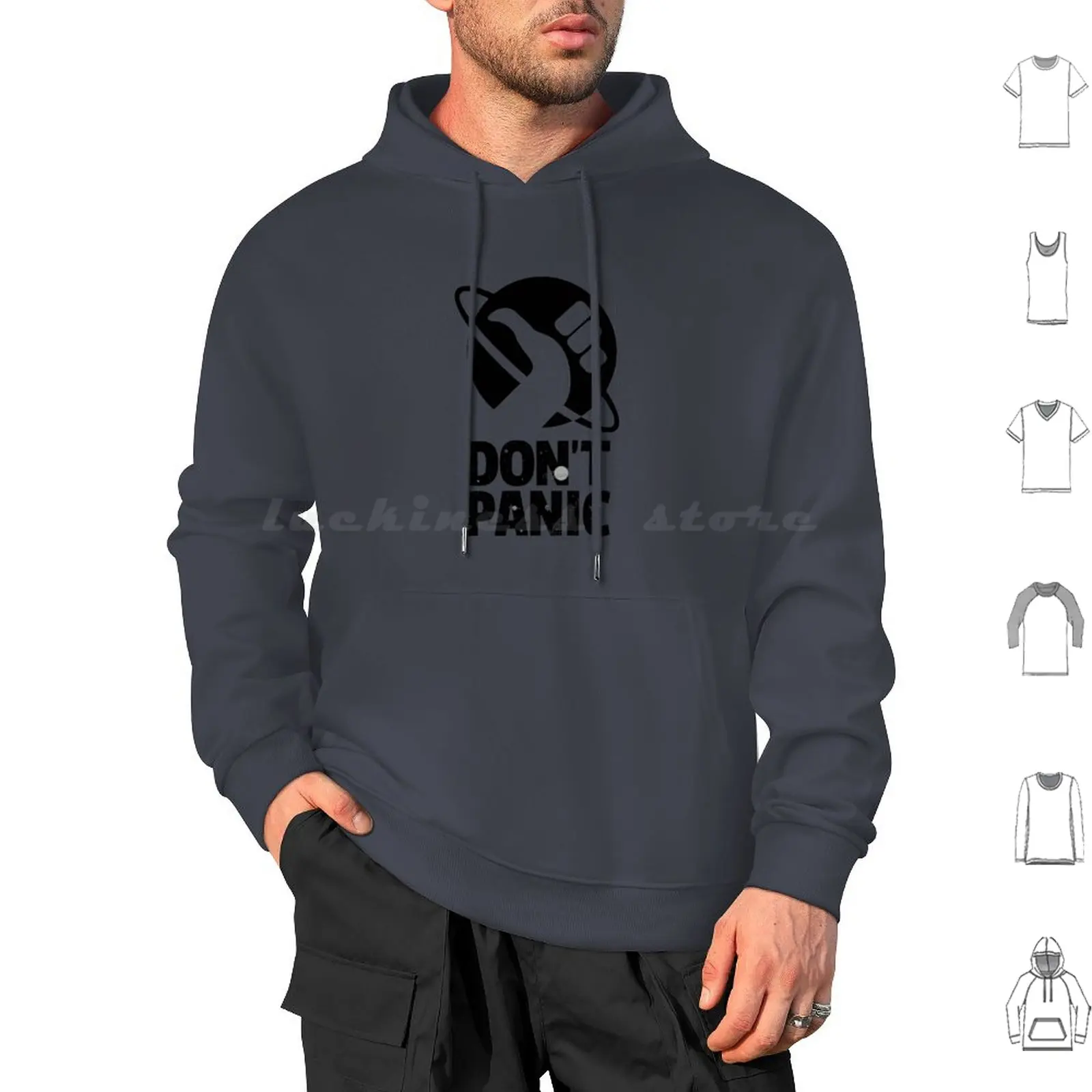 Don _ T Panic ( 1 ) Hoodie cotton Long Sleeve Hitchhikers Guide To The Galaxy 42 Galaxy Douglas Adams Dont Panic Guide The