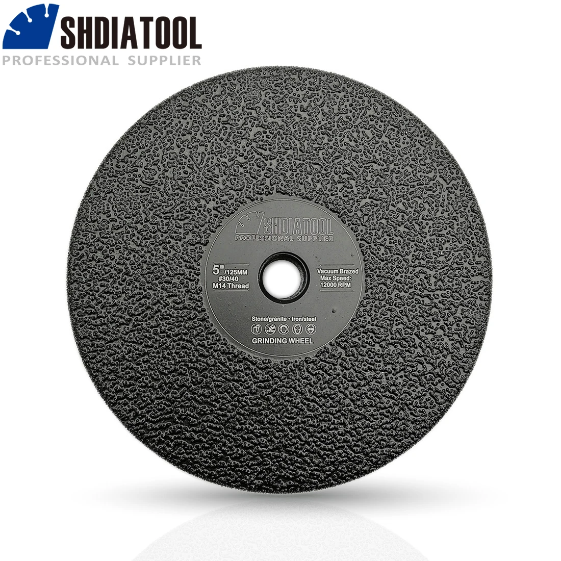 

SHDIATOOL 1pc 5" Diamond Ginding Wheel Disc M14 Thread 125mm Shaping Grit#30 For Granite Marble Stone Flat Milling Cutter Plate