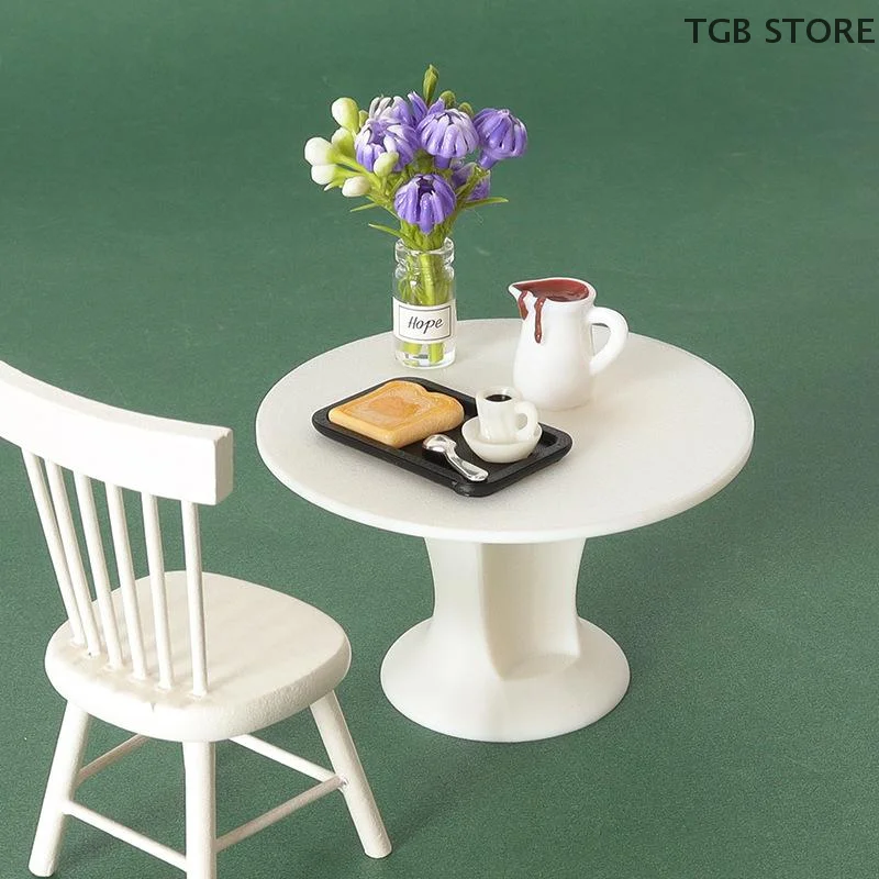 1Set Dollhouse Coffee Cup Decorative Tray Plate Model Accessories Desktop Scene Simulation Micro Model Parts Handmade Miniature