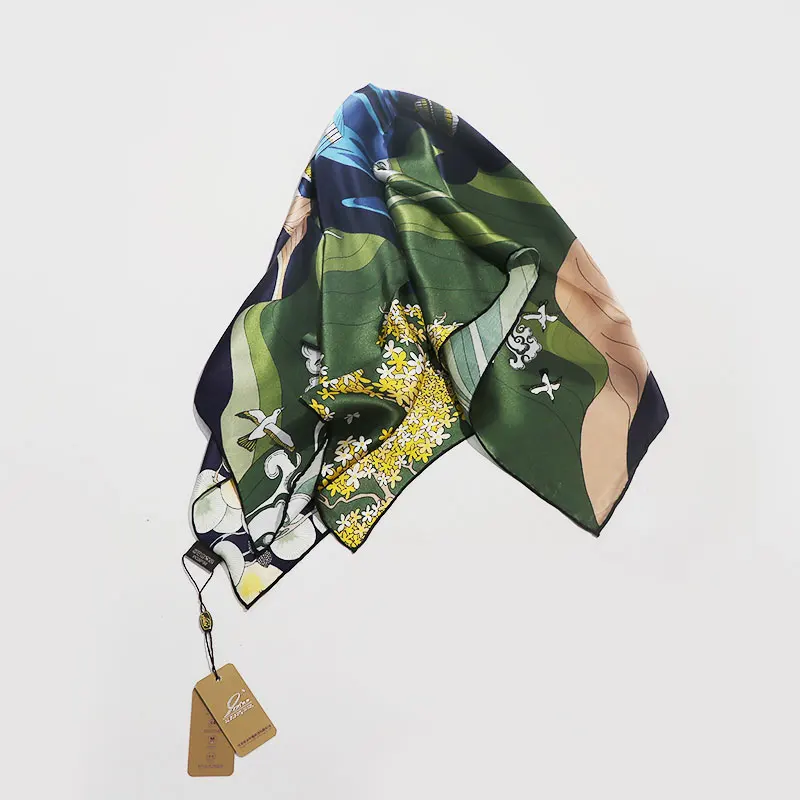 

Silk scarves, silk small square scarves, summer scarves, small floral decoration series, women's mulberry silk