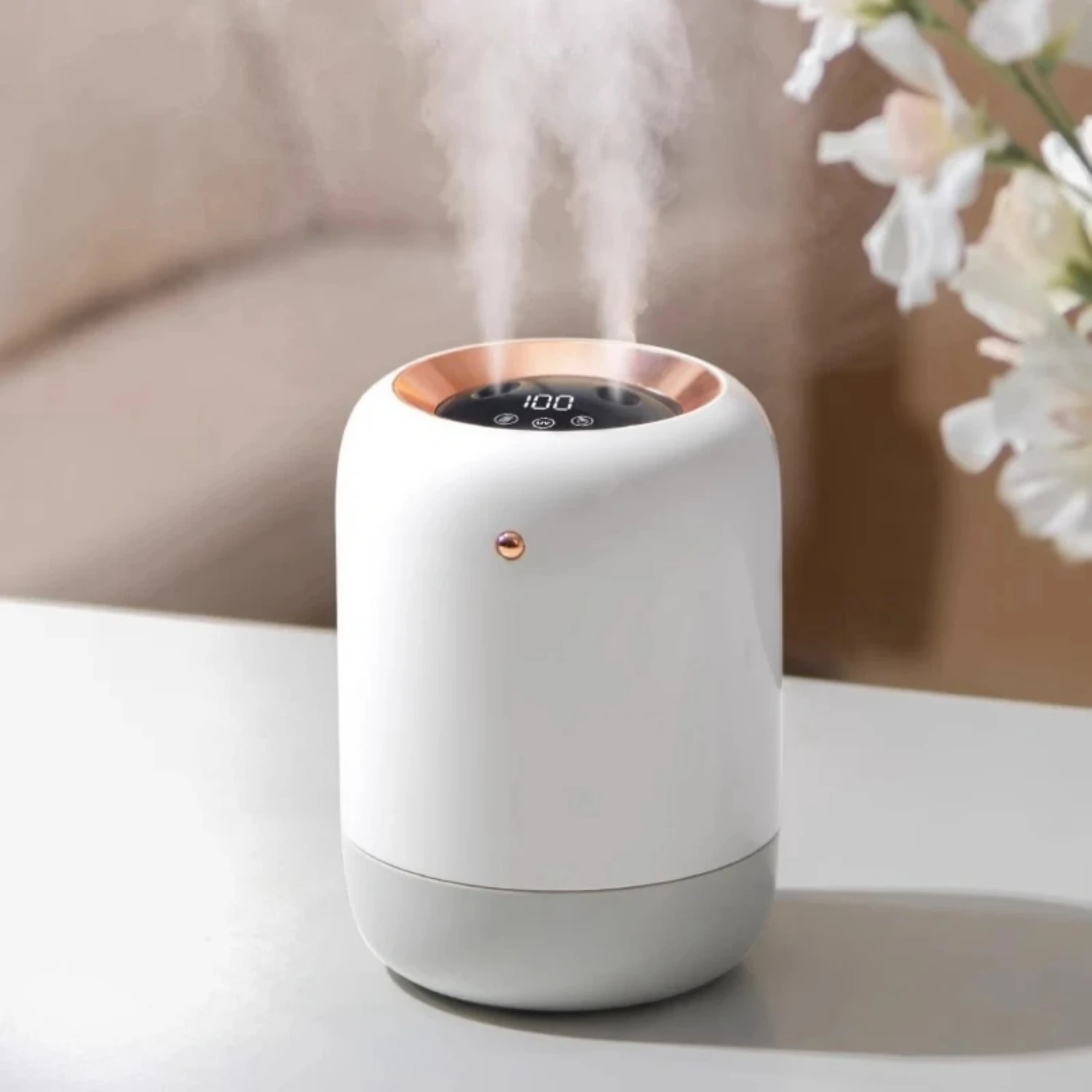 

Portable Air Humidifier 1000ml Large Capacity Ultrasonic Maker Double Nozzles Heavy Fog Sprayer USB Rechargeable Humidifier