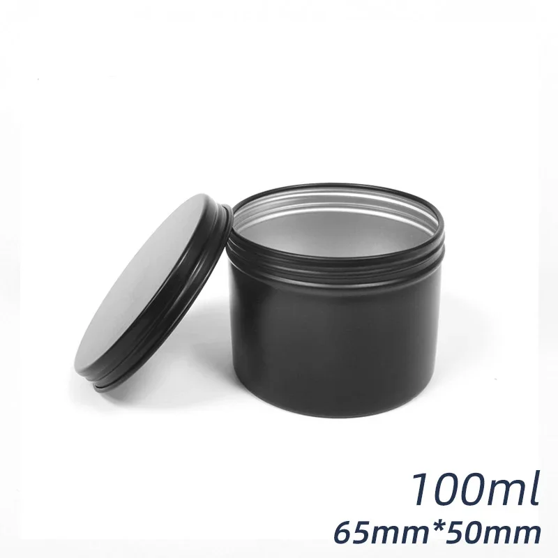 12/24Pcs Round Metal Tin Box Candle Tin Black Jar Storage Empty Pot Plain Screw Top Cans Cream Cosmetic Container Candles Jars